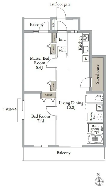 Belle Maison Nakamurabashi South - Floor Plan - ["White", "Diagram", "Plan"]