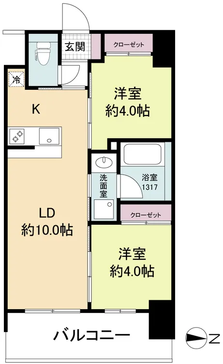 Serenite Fran Shin-Osaka - Floor Plan - ["Apartment", "Tile Flooring", "Geraniums"]