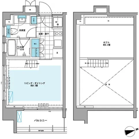 Prime Urban Shibaura LOFT - Floor Plan - ["White", "Plan", "Diagram"]