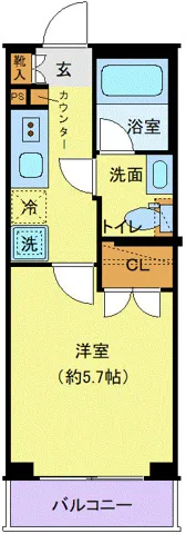 Plair Duc Nakano Fujimicho II - Floor Plan - ["Apartment", "Tile Flooring", "Geraniums"]
