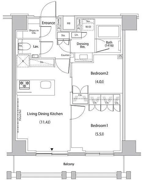 The Park Habio Bunkyo Edogawabashi - Floor Plan - ["White", "Diagram", "Plan"]