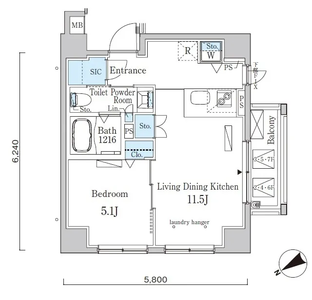 Casa Splendid Ebisu 1-Chome - Floor Plan - ["Rectangle", "Schematic", "Font"]