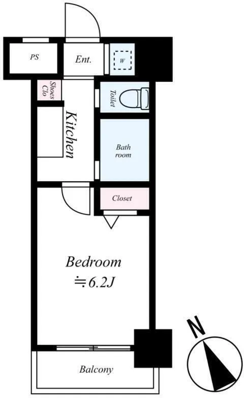 Sky Court Hamamatsucho - Floor Plan - ["Floor", "Tile Flooring"]