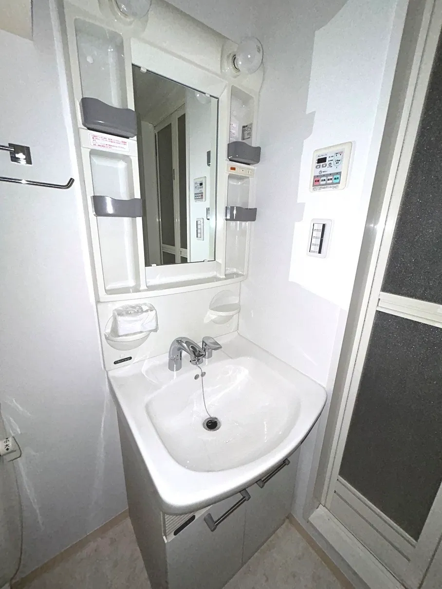Prospect Monzennakacho - Interior - ["Mirror", "Tap", "Bathroom sink"]