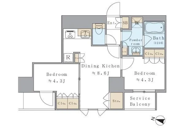 Brillia Ist Ryogoku - Floor Plan - ["Rectangle", "Font", "Parallel"]