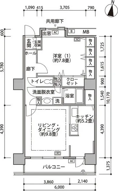 Shinonome Canal Court CODAN Building 18 - Floor Plan - ["Schematic", "Rectangle", "Font"]