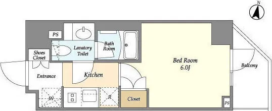 Orchid Residence Togoshi Park - Floor Plan - ["Rectangle", "Font", "Parallel"]