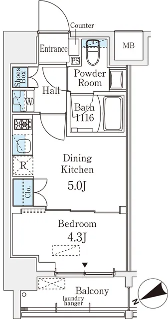 Belle Face Hatchobori West - Floor Plan - ["White"]