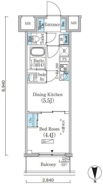 Prime Bliss Ueno Motoasakusa - Floor Plan - ["Rectangle", "Font", "Parallel"]