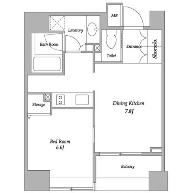 BPR Residence Kuramae - Floor Plan - ["Rectangle", "Schematic", "Parallel"]