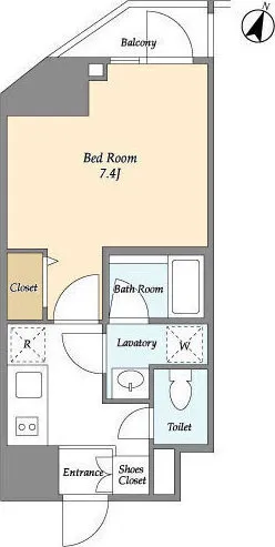 Demes Higashi Shinjuku - Floor Plan - ["Rectangle", "Parallel", "Font"]