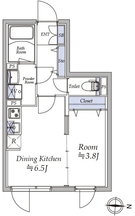 Atrio Flats Kikugawa North - Floor Plan - ["White", "Diagram", "Plan"]