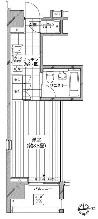 Castalia Azabujuban Shichimensaka - Floor Plan - ["Rectangle", "Line", "Parallel"]