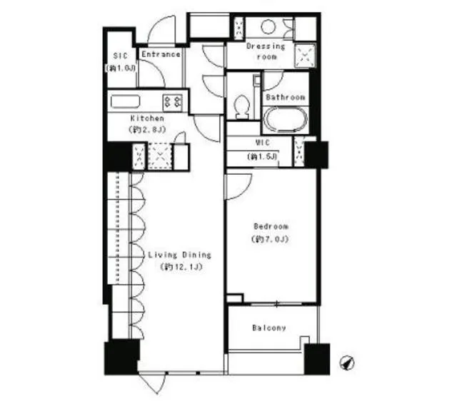 Park Cube Meguro Tower - Floor Plan - ["Rectangle", "Parallel", "Schematic"]