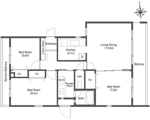Comforia Saginuma 3-Chome - Floor Plan - ["White", "Diagram", "Plan"]