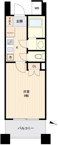 Due Itabashi - Floor Plan - ["Apartment", "Tile Flooring", "Home Door"]