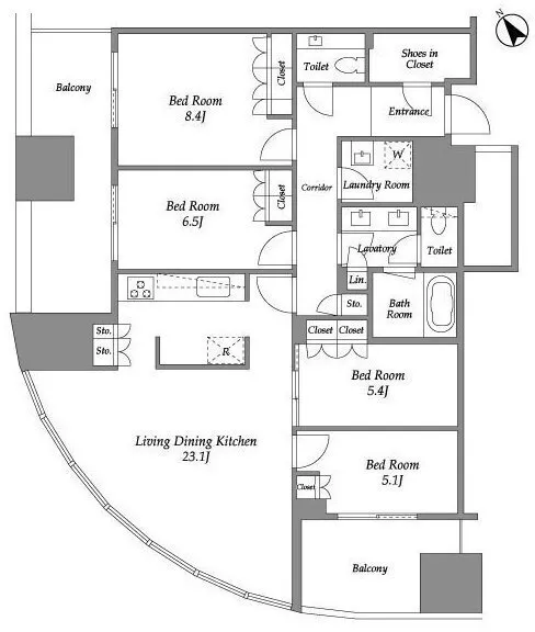 Azabudai Hills Residence B - Floor Plan - ["Diagram", "Plan", "Design"]
