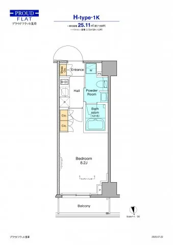 PROUD FLAT Asakusa - Floor Plan - ["Rectangle", "Schematic", "Font"]