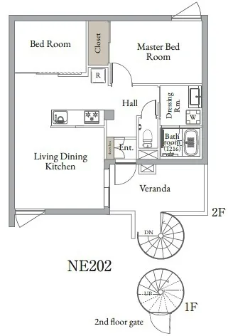 Belle Maison Nakamurabashi North NW - Floor Plan - ["White", "Diagram", "Plan"]