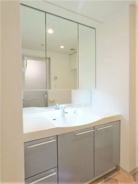 Orchid Residence Kagurazaka - Interior - ["Mirror", "Tap", "Bathroom cabinet"]