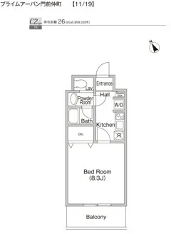 Prime Urban Monzennakacho - Floor Plan - []