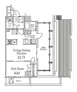 RESIDIA Sendagi - Floor Plan - ["Rectangle", "Schematic", "Font"]