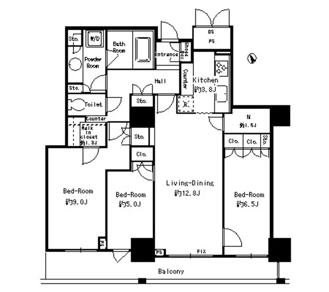 Park Tower Shibaura Bayward Urban Wing - Floor Plan - ["Floor plan", "Text", "Diagram"]