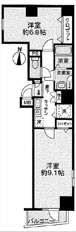 Recrecia Nishiazabu II - Floor Plan - ["Floor", "Apartment", "Tile Flooring"]