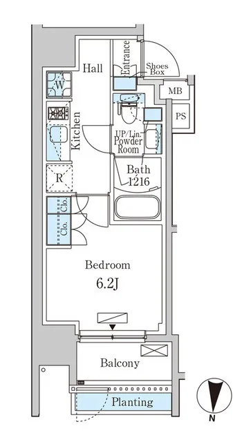 Park Axis Kikugawa Station East - Floor Plan - ["Rectangle", "Font", "Parallel"]