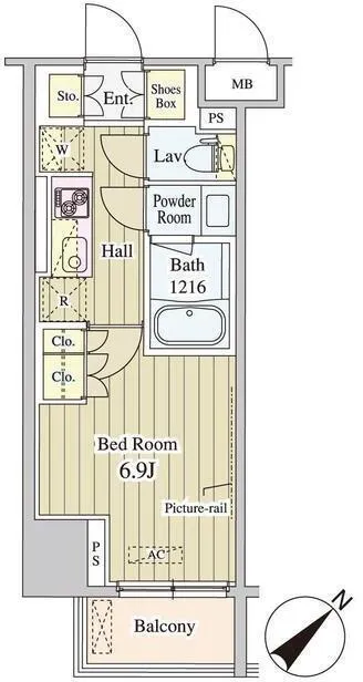 Cerio Ochiai Higashi-Nakano - Floor Plan - ["Tile Flooring", "Wood flooring"]