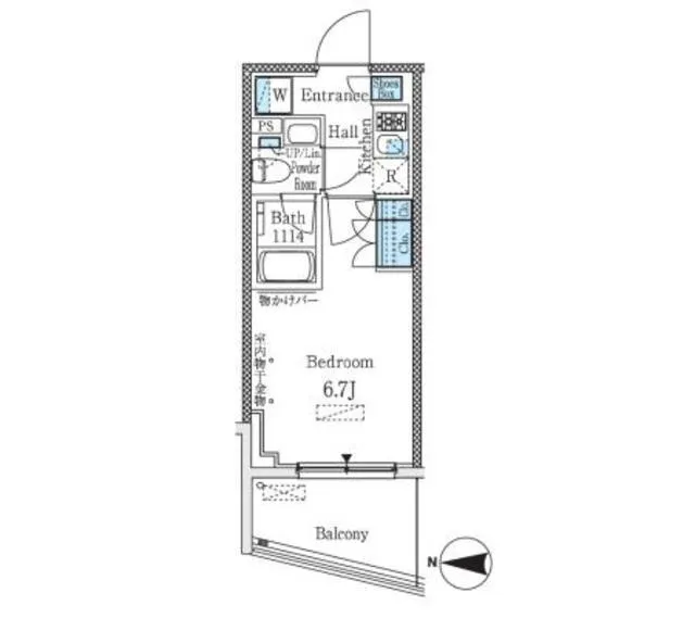 Park Cube Oimachi Residence - Floor Plan - ["Rectangle", "Font", "Parallel"]