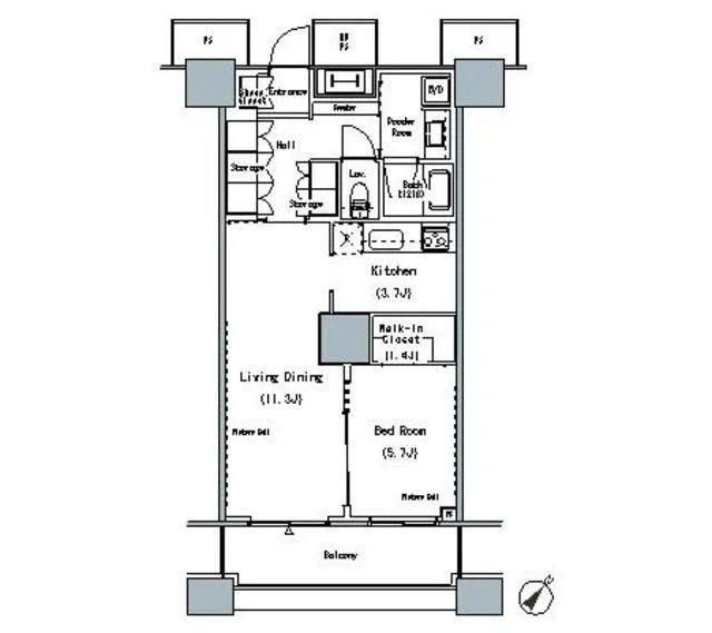The Tokyo Towers Midtower - Floor Plan - ["White", "Line", "Schematic"]