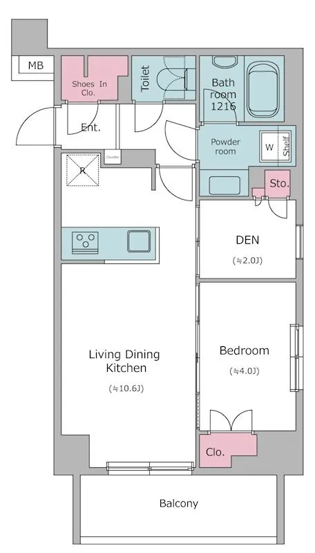 Due Kikugawa - Floor Plan - ["Rectangle", "Line", "Font"]
