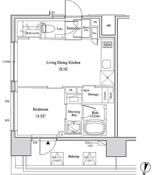 The Park Habio Yoyogi - Floor Plan - ["White", "Plan", "Diagram"]