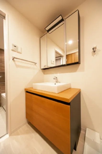 Strale Kamiyamacho - Interior - ["Mirror", "Tap", "Bathroom cabinet"]