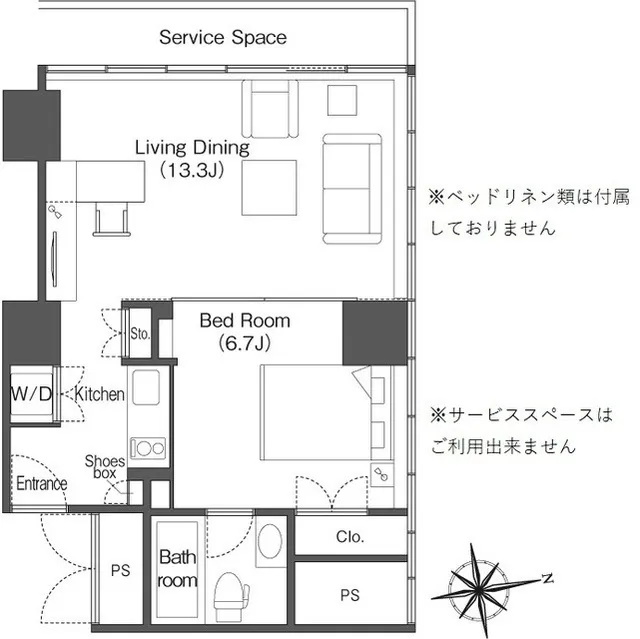 Frontier Residence The Tower Shinagawa - Floor Plan - ["Rectangle", "Font", "Line"]