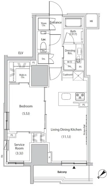 The Park Habio Ichigaya East - Floor Plan - ["Line", "Rectangle", "Parallel"]