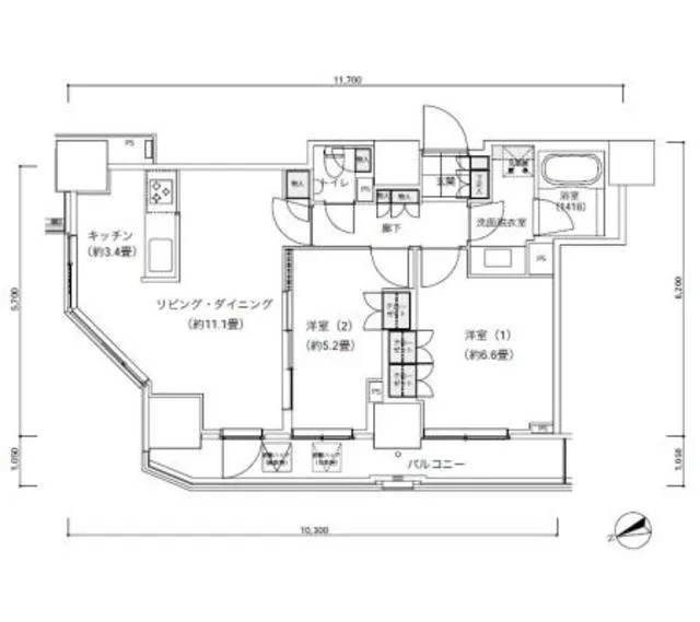 Park Cube Atagoyama Tower - Floor Plan - ["Floor plan", "Plan", "Technical drawing"]