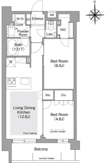 Comforia Liv Bunkyo Gokokuji - Floor Plan - ["White", "Diagram", "Floor plan"]