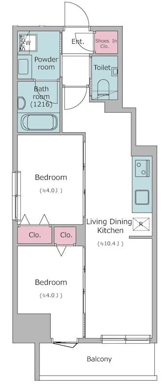 Due Iriya I - Floor Plan - ["Rectangle", "Font", "Parallel"]