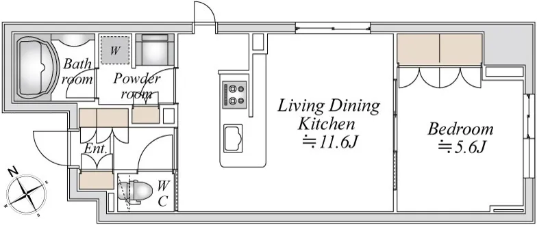 La Douceur Asakusabashi - Floor Plan - ["White", "Diagram", "Technical drawing"]