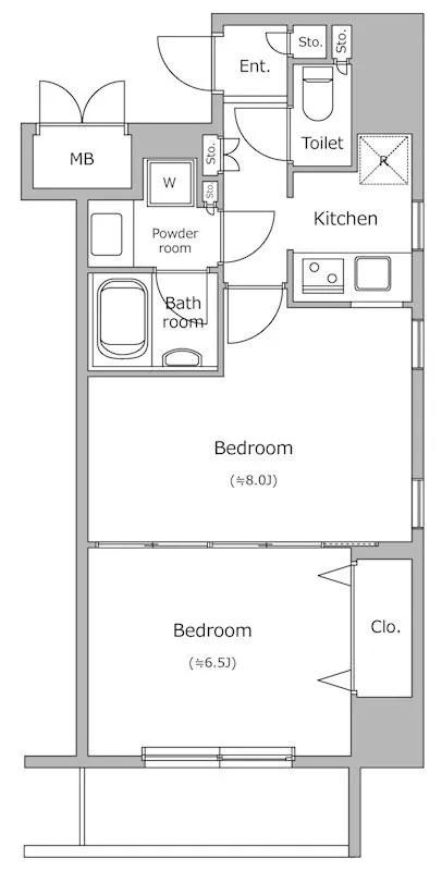 RESIDIA Kanda Iwamotocho II - Floor Plan - ["Rectangle", "Line", "Font"]