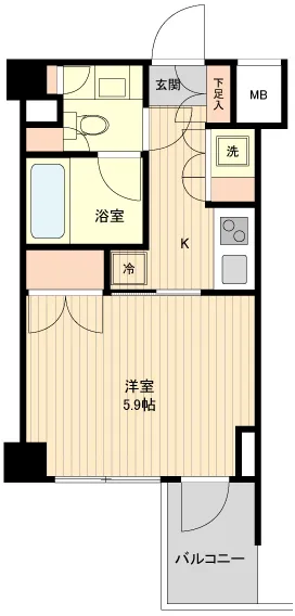 Haginaka East - Floor Plan - ["Apartment", "Tile Flooring", "Home Door"]