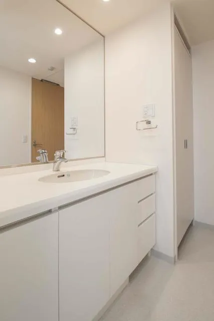 Shirokane Tower - Interior - ["Mirror", "Cabinetry", "Plumbing fixture"]