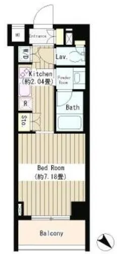 Takimi House NIshi-Waseda - Floor Plan - ["Apartment", "Tile Flooring", "Home Door"]