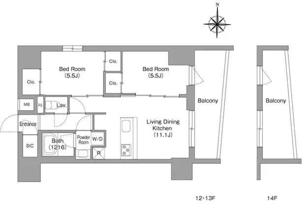 Comforia Liv Sumiyoshi Chida - Floor Plan - ["White", "Diagram", "Technical drawing"]