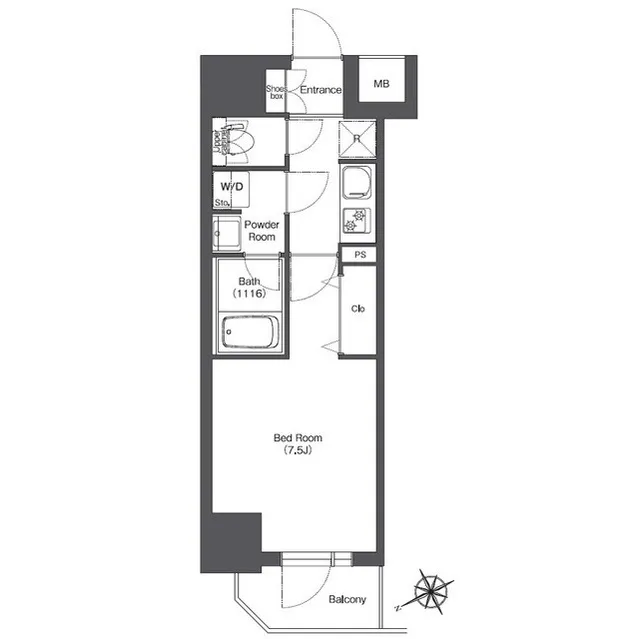 BPR Residence Monzen-Nakacho - Floor Plan - ["Rectangle", "Font", "Parallel"]