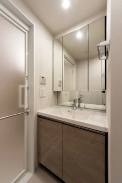 IPSE Tokyo Tsukishima - Interior - ["Mirror", "Tap", "Bathroom cabinet"]