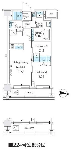J.GRAN Court Shinagawa Nishioi WEST - Floor Plan - ["Diagram", "Plan", "Technical drawing"]