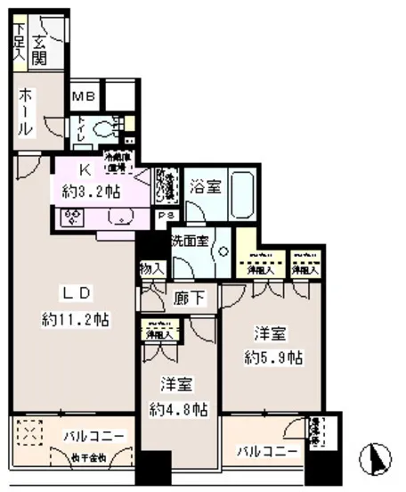 Nishiwaseda Higashi Wing - Floor Plan - ["Apartment", "Condominium", "High-rise building"]